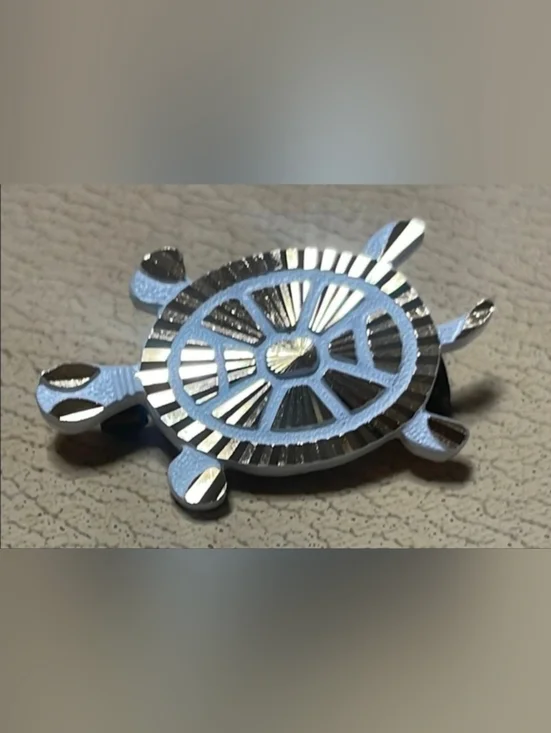 W Germany Vintage 50s Textured Gold Foil White Turtle Brooch Pin - Picture 1 of 7